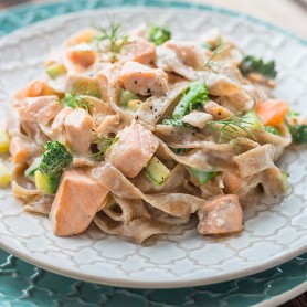 Fresh Salmon and Broccoli Tagliatelle